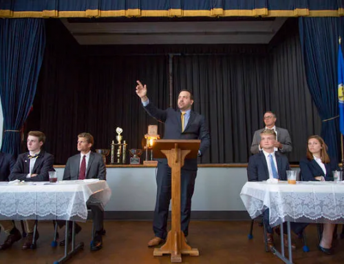 Agathos mock trial team gets standing ovation during celebration of national title